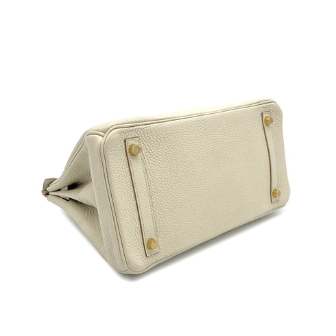 HERMES BIRKIN 30 BETON TAURILLON CLEMENCE HAND BAG 2022 U GOLD HARDWARE 90318182