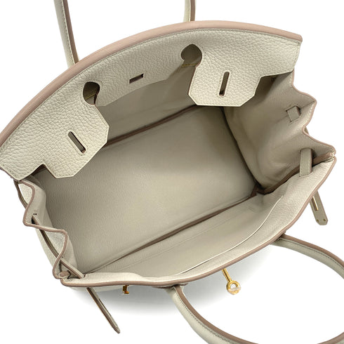 HERMES BIRKIN 30 BETON TAURILLON CLEMENCE HAND BAG 2022 U GOLD HARDWARE 90318182