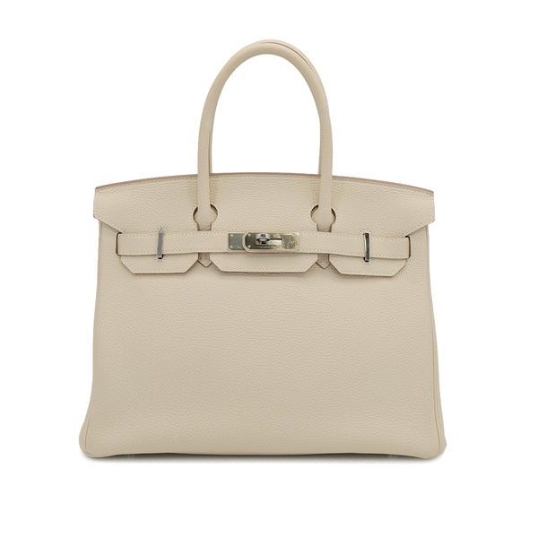 HERMES BIRKIN 30 BETON TOGO HAND BAG 2015 T PALLADIUM HARDWARE 90319583