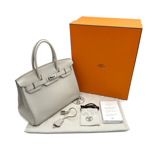 HERMES BIRKIN 30 BETON TOGO HAND BAG 2018 C STAMP PALLADIUM HARDWARE 90314333