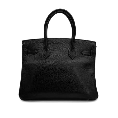HERMES BIRKIN 30 BLACK ARDENNES HAND BAG 2003 SQUARE G GOLD HARDWARE 90314771