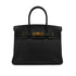 HERMES BIRKIN 30 BLACK VACHE LIEGEE HAND BAG 2008 SQUARE L GOLD HARDWARE 90341427