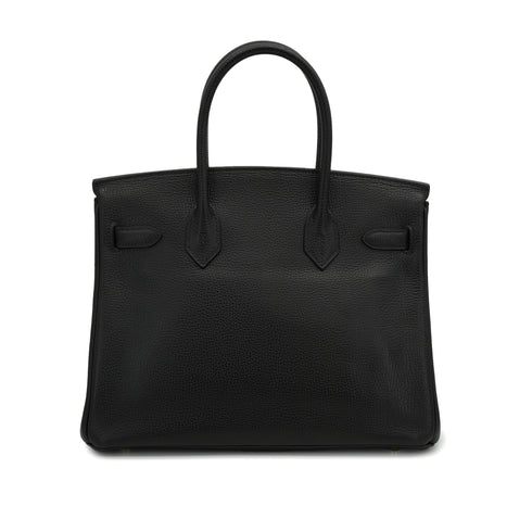 HERMES BIRKIN 30 BLACK VACHE LIEGEE HAND BAG 2008 SQUARE L GOLD HARDWARE 90341427