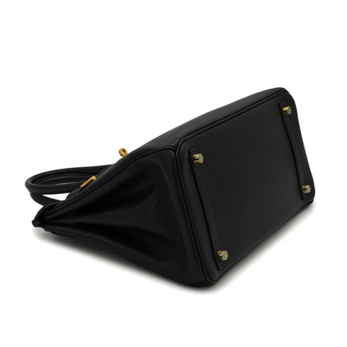 HERMES BIRKIN 30 BLACK VACHE LIEGEE HAND BAG 2008 SQUARE L GOLD HARDWARE 90341427