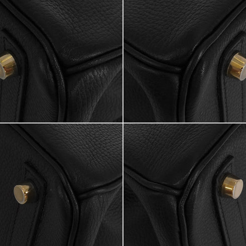 HERMES BIRKIN 30 BLACK VACHE LIEGEE HAND BAG 2008 SQUARE L GOLD HARDWARE 90341427