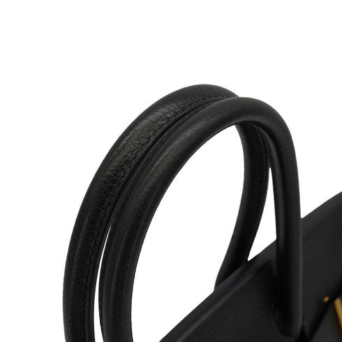 HERMES BIRKIN 30 BLACK VACHE LIEGEE HAND BAG 2008 SQUARE L GOLD HARDWARE 90341427