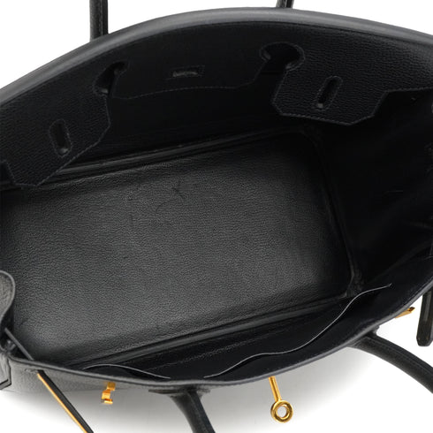 HERMES BIRKIN 30 BLACK VACHE LIEGEE HAND BAG 2008 SQUARE L GOLD HARDWARE 90341427
