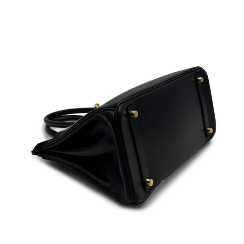HERMES BIRKIN 30 BLACK BOXCALF HAND BAG 2003 SQUARE G GOLD HARDWARE 90313851