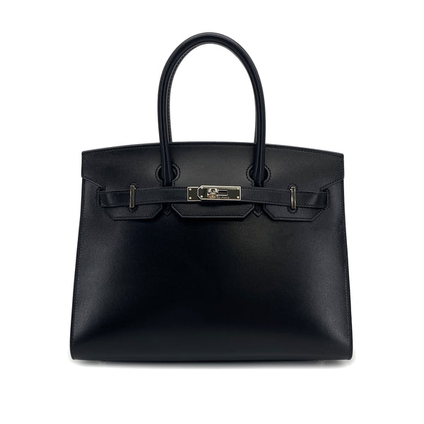 HERMES BIRKIN 30 SELLIER BLACK BOXCALF HAND BAG 2024 W STAMP PALLADIUM HARDWARE 90324129