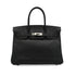 HERMES BIRKIN 30 BLACK EPSOM HAND BAG 2007 SQUARE K PALLADIUM HARDWARE 90351053