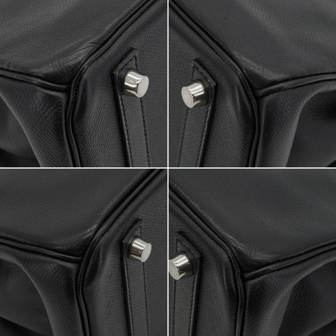HERMES BIRKIN 30 BLACK EPSOM HAND BAG 2007 SQUARE K PALLADIUM HARDWARE 90351053