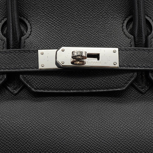 HERMES BIRKIN 30 BLACK EPSOM HAND BAG 2007 SQUARE K PALLADIUM HARDWARE 90351053