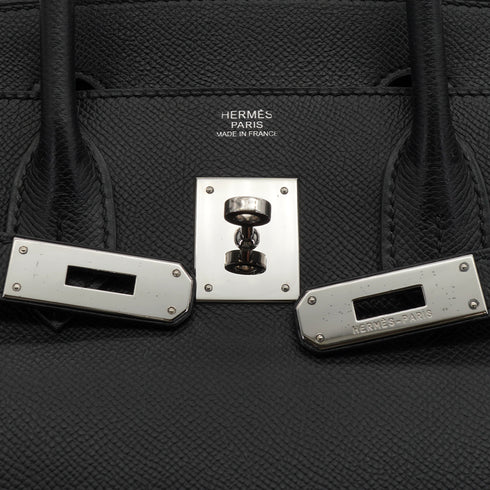 HERMES BIRKIN 30 BLACK EPSOM HAND BAG 2007 SQUARE K PALLADIUM HARDWARE 90351053