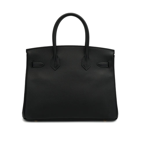 HERMES BIRKIN 30 BLACK EPSOM HAND BAG 2018 C STAMP GOLD HARDWARE 90327187