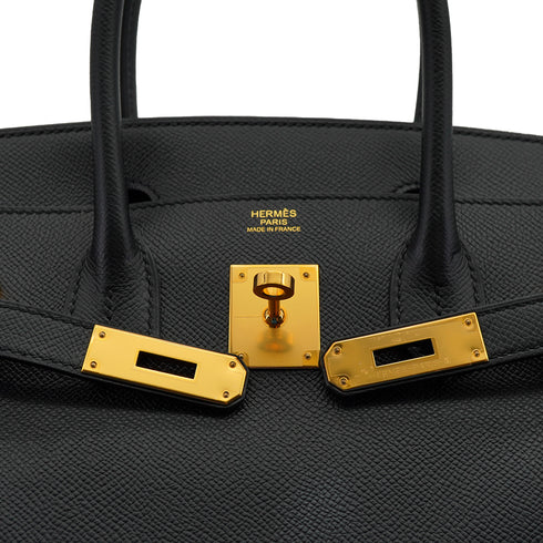 HERMES BIRKIN 30 BLACK EPSOM HAND BAG 2018 C STAMP GOLD HARDWARE 90327187