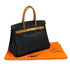 HERMES BIRKIN 30 BLACK NATUREL ARDENNES HAND BAG 1995 CIRCLE Y GOLD HARDWARE 90322922
