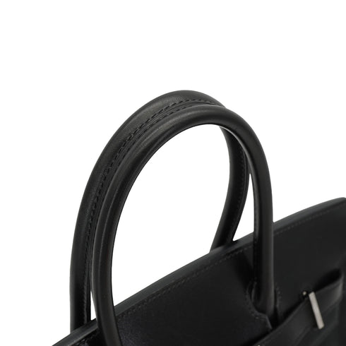 HERMES BIRKIN 30 BLACK ROUGE H BOX CALF HAND BAG 2009 SQUARE M PALLADIUM HARDWARE SPO 90326204