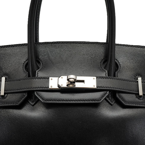 HERMES BIRKIN 30 BLACK ROUGE H BOX CALF HAND BAG 2009 SQUARE M PALLADIUM HARDWARE SPO 90326204