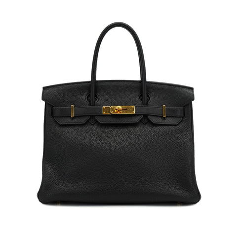 HERMES BIRKIN 30 BLACK TAURILLON CLEMENCE HAND BAG 2008 SQUARE L GOLD HARDWARE 90330942