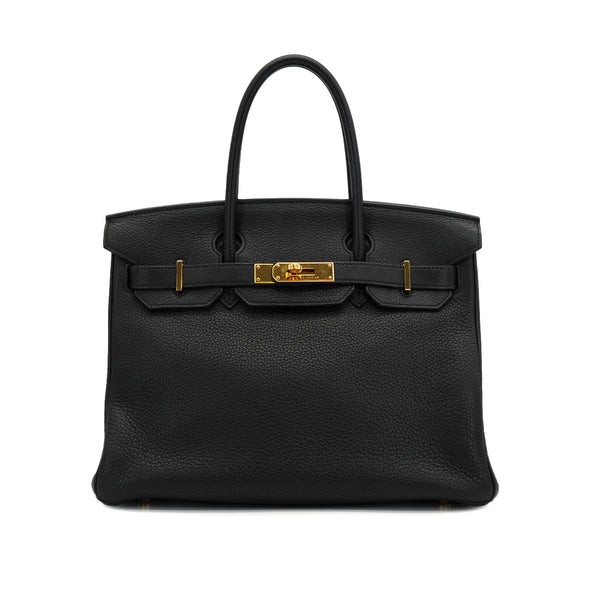 HERMES BIRKIN 30 BLACK TAURILLON CLEMENCE HAND BAG 2008 SQUARE L GOLD HARDWARE 90330942