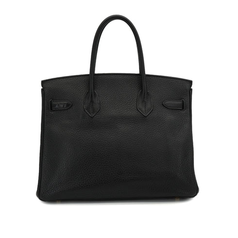 HERMES BIRKIN 30 BLACK TAURILLON CLEMENCE HAND BAG 2008 SQUARE L GOLD HARDWARE 90330942