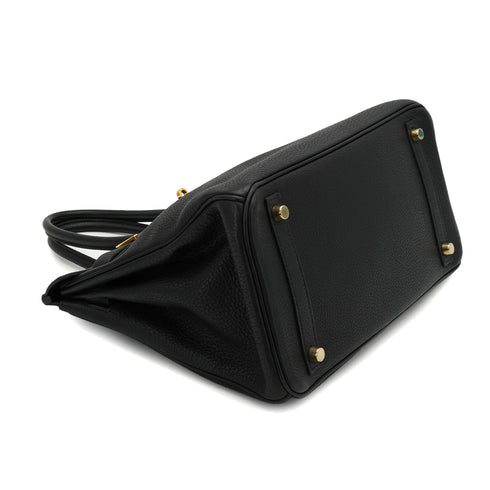 HERMES BIRKIN 30 BLACK TAURILLON CLEMENCE HAND BAG 2008 SQUARE L GOLD HARDWARE 90330942