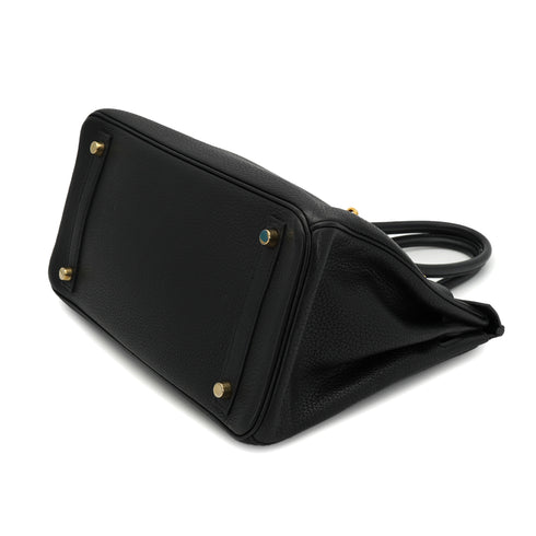 HERMES BIRKIN 30 BLACK TAURILLON CLEMENCE HAND BAG 2008 SQUARE L GOLD HARDWARE 90330942