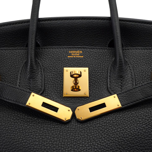HERMES BIRKIN 30 BLACK TAURILLON CLEMENCE HAND BAG 2008 SQUARE L GOLD HARDWARE 90330942