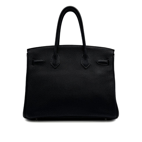 HERMES BIRKIN 30 BLACK TOGO HAND BAG 2005 SQUARE I PALLADIUM HARDWARE 90313415
