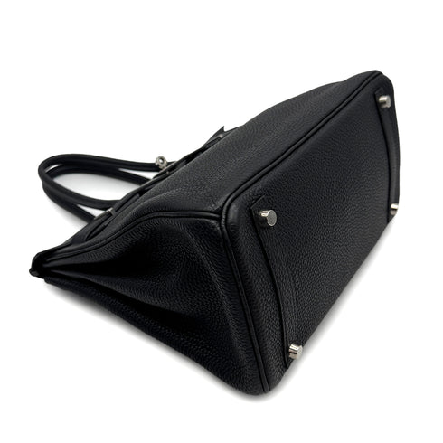 HERMES BIRKIN 30 BLACK TOGO HAND BAG 2005 SQUARE I PALLADIUM HARDWARE 90313415