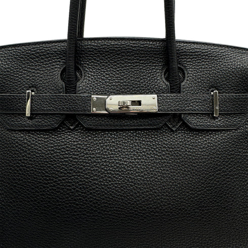 HERMES BIRKIN 30 BLACK TOGO HAND BAG 2005 SQUARE I PALLADIUM HARDWARE 90313415