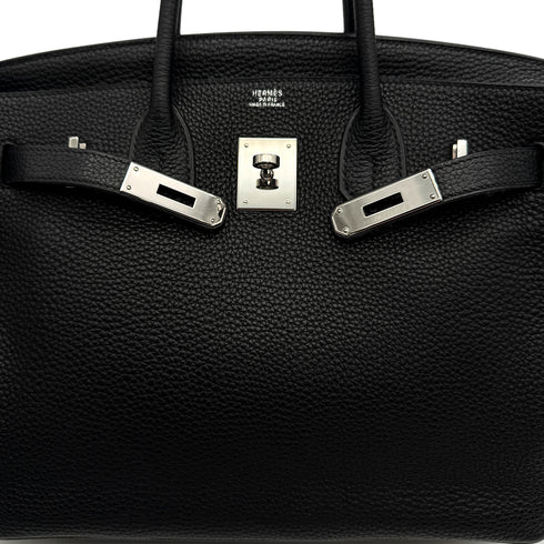 HERMES BIRKIN 30 BLACK TOGO HAND BAG 2005 SQUARE I PALLADIUM HARDWARE 90313415