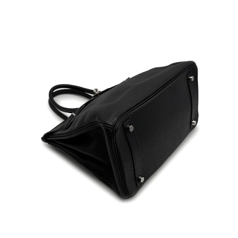 HERMES BIRKIN 30 BLACK TAURILLON CLEMENCE HAND BAG 2009 SQUARE M PALLADIUM HARDWARE 90313847
