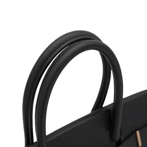 HERMES BIRKIN 30 BLACK TOGO HAND BAG 2016 X STAMP ROSE GOLD HARDWARE 90325330