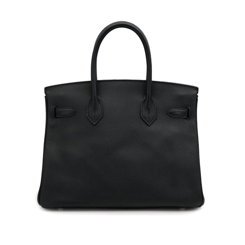 HERMES BIRKIN 30 BLACK VEAU EPSOM HAND BAG 2009 SQUARE M PALLADIUM HARDWARE 90325602