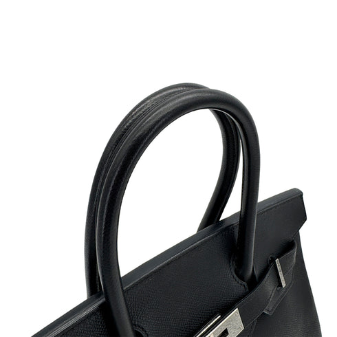 HERMES BIRKIN 30 BLACK VEAU EPSOM HAND BAG 2009 SQUARE M PALLADIUM HARDWARE 90325602