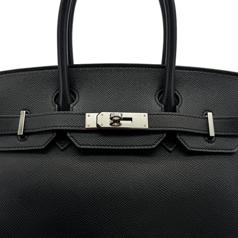 HERMES BIRKIN 30 BLACK VEAU EPSOM HAND BAG 2009 SQUARE M PALLADIUM HARDWARE 90325602