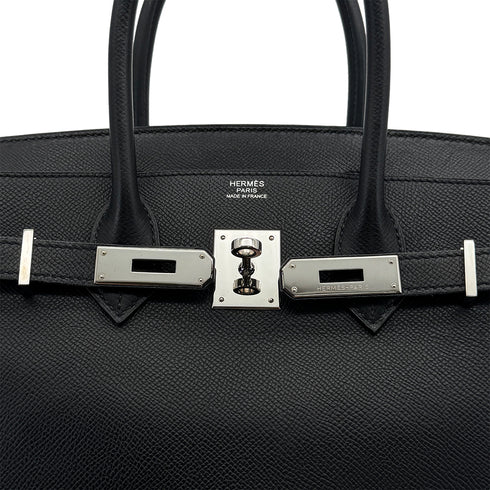 HERMES BIRKIN 30 BLACK VEAU EPSOM HAND BAG 2009 SQUARE M PALLADIUM HARDWARE 90325602