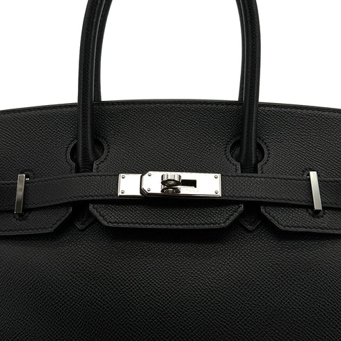 HERMES BIRKIN 30 BLACK VEAU EPSOM HAND BAG 2009 SQUARE M PALLADIUM HARDWARE 90322915