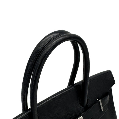 HERMES BIRKIN 30 BLACK VEAU EPSOM HAND BAG 2009 SQUARE M PALLADIUM HARDWARE 90322915
