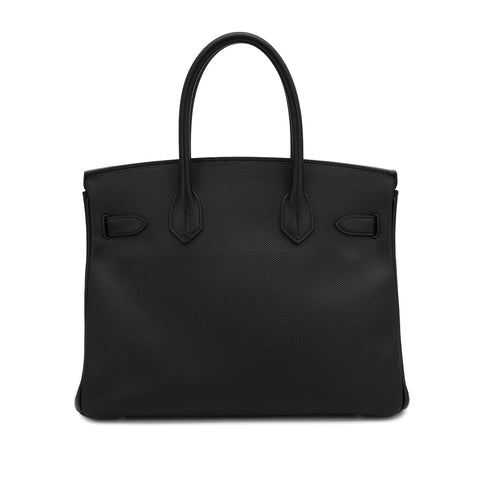 HERMES BIRKIN 30 BLACK VEAU EPSOM HAND BAG 2016 X STAMP PALLADIUM HARDWARE 90331417