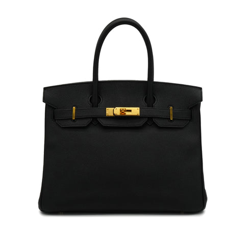 HERMES BIRKIN 30 BLACK VEAU EPSOM HAND BAG 2017 A STAMP GOLD HARDWARE 90348539