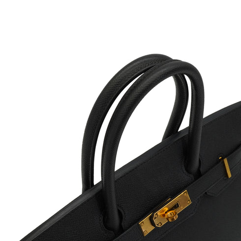 HERMES BIRKIN 30 BLACK VEAU EPSOM HAND BAG 2017 A STAMP GOLD HARDWARE 90348539
