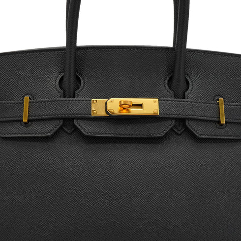 HERMES BIRKIN 30 BLACK VEAU EPSOM HAND BAG 2017 A STAMP GOLD HARDWARE 90348539