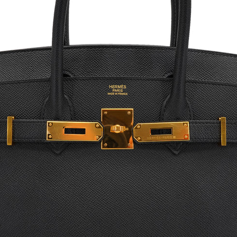 HERMES BIRKIN 30 BLACK VEAU EPSOM HAND BAG 2017 A STAMP GOLD HARDWARE 90348539