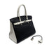 HERMES BIRKIN 30 BLACK WHITE TAURILLON CLEMENCE HAND BAG 2007 SQUARE K PALLADIUM HARDWARE 90315616