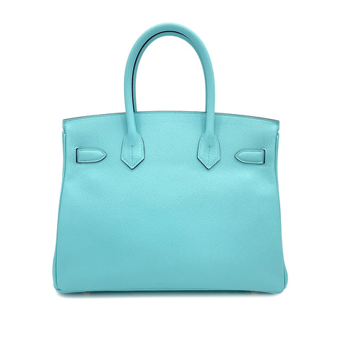 HERMES BIRKIN 30 BLEU ATOLL VEAU EPSOM HAND BAG 2015 T GOLD HARDWARE 90322852