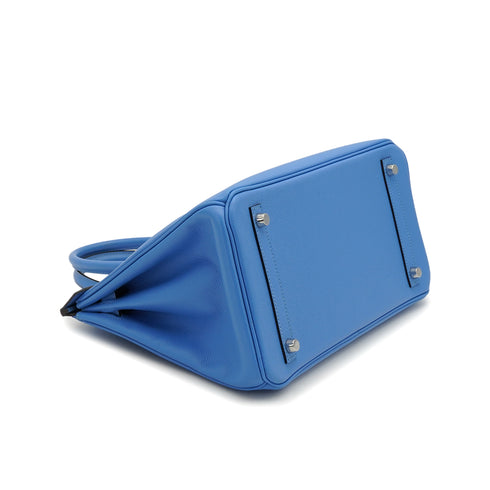 HERMES BIRKIN 30 BLEU PARADIS VEAU EPSOM HAND BAG 2014 SQUARE R PALLADIUM HARDWARE 90348526