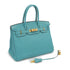 HERMES BIRKIN 30 BLEU SAINT CYR TAURILLON CLEMENCE HAND BAG 2015 T STAMP GOLD HARDWARE 90340907