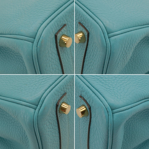 HERMES BIRKIN 30 BLEU SAINT CYR TAURILLON CLEMENCE HAND BAG 2015 T STAMP GOLD HARDWARE 90340907